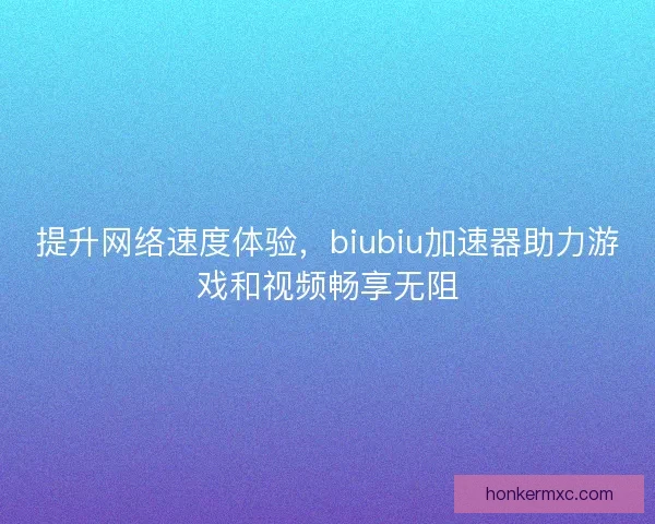 提升网络速度体验,biubiu加速器助力游戏和视频畅享无阻 提升网络速度体验,biubiu加速器助力游戏和视频畅享无阻
