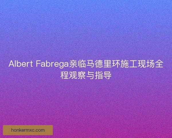 Albert Fabrega亲临马德里环施工现场全程观察与指导