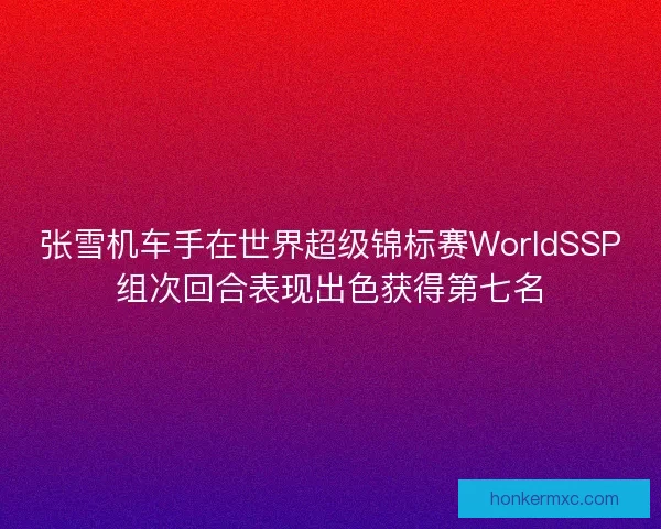 张雪机车手在世界超级锦标赛WorldSSP组次回合表现出色获得第七名 张雪机车手在世界超级锦标赛WorldSSP组次回合表现出色获得第七名