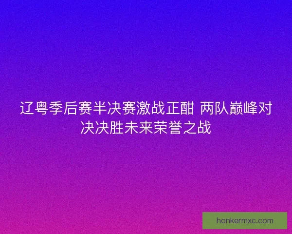 辽粤季后赛半决赛激战正酣 两队巅峰对决决胜未来荣誉之战