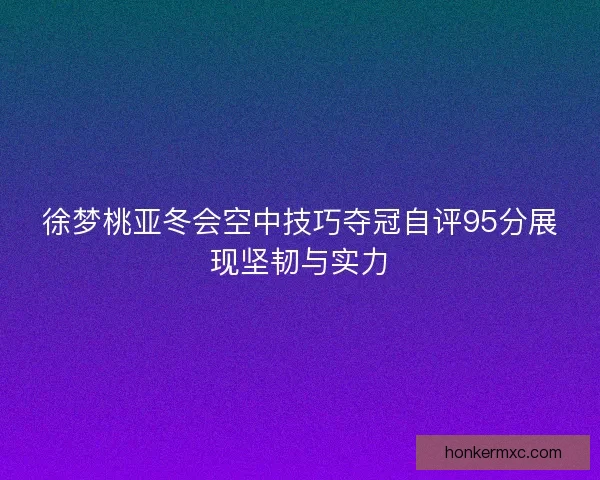 徐梦桃亚冬会空中技巧夺冠自评95分展现坚韧与实力 徐梦桃亚冬会空中技巧夺冠自评95分展现坚韧与实力