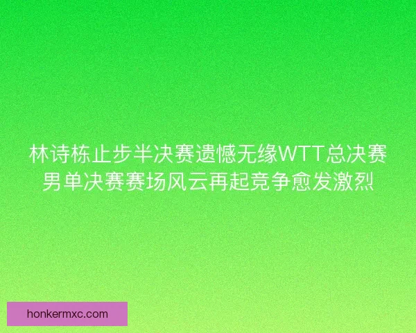 林诗栋止步半决赛遗憾无缘WTT总决赛男单决赛赛场风云再起竞争愈发激烈 林诗栋止步半决赛遗憾无缘WTT总决赛男单决赛赛场风云再起竞争愈发激烈